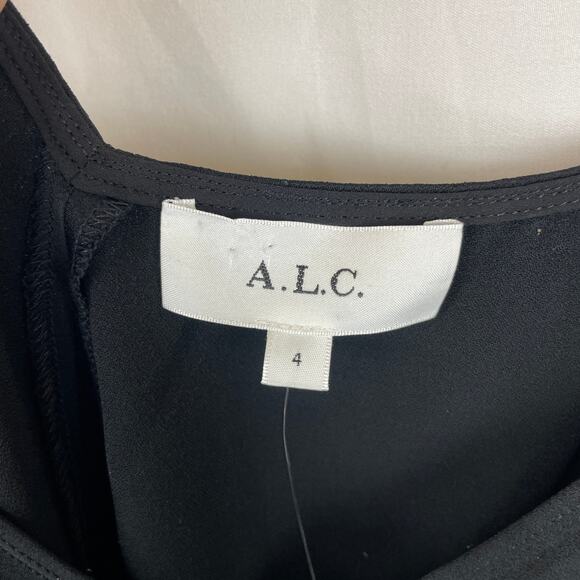 ALC Slip Dress Annex Satin-Crepe Midi Black Adjustable Strap $355 MSRP Size 4 - Picture 5 of 9